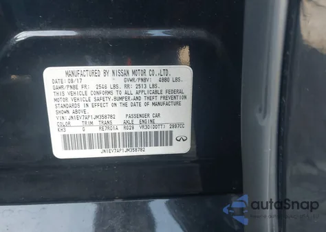 2018 Infiniti Q50 3.0T Sport из США, поврежденный, VIN JN1EV7AP1JM358782